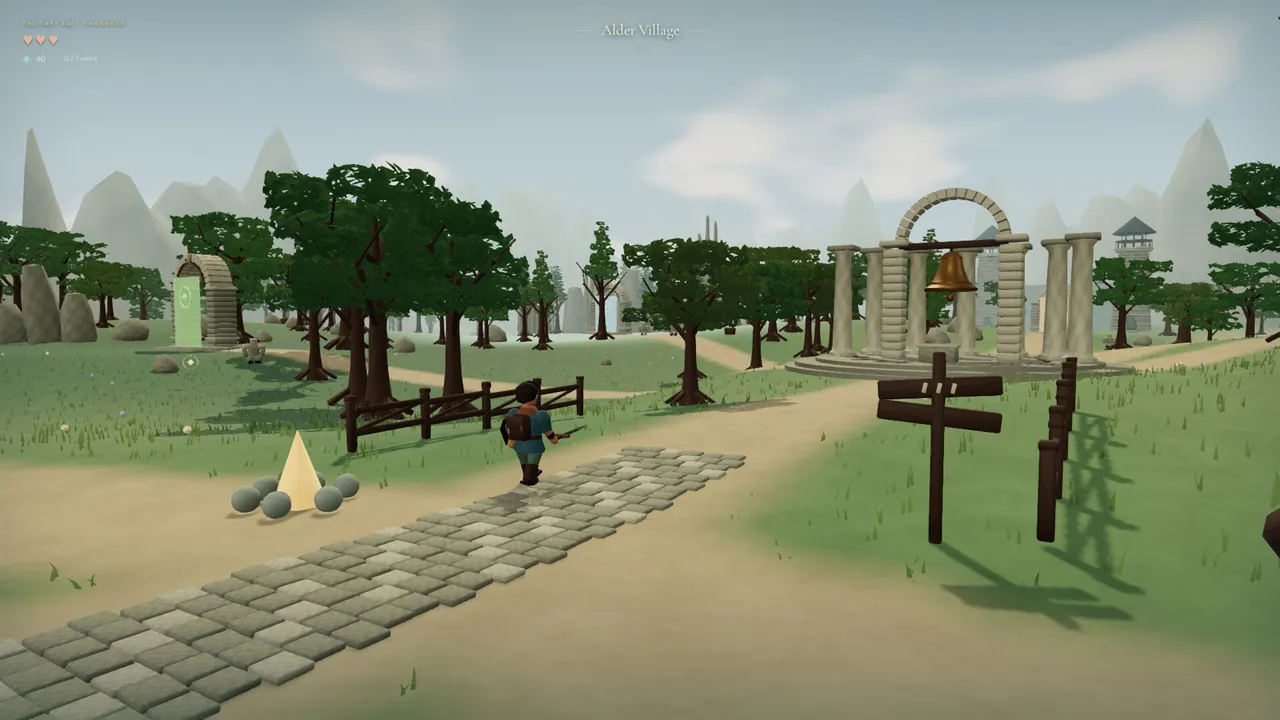 Alder Village and the Bell Sanctuary.