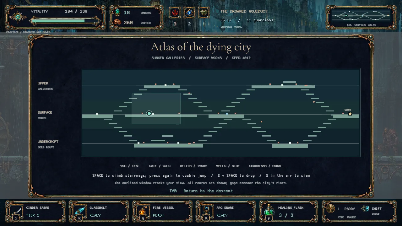 The full-height atlas showing all three elevations and the camera footprint.