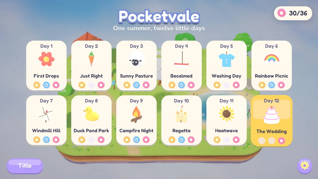 Map of Pocketvale with stamps.