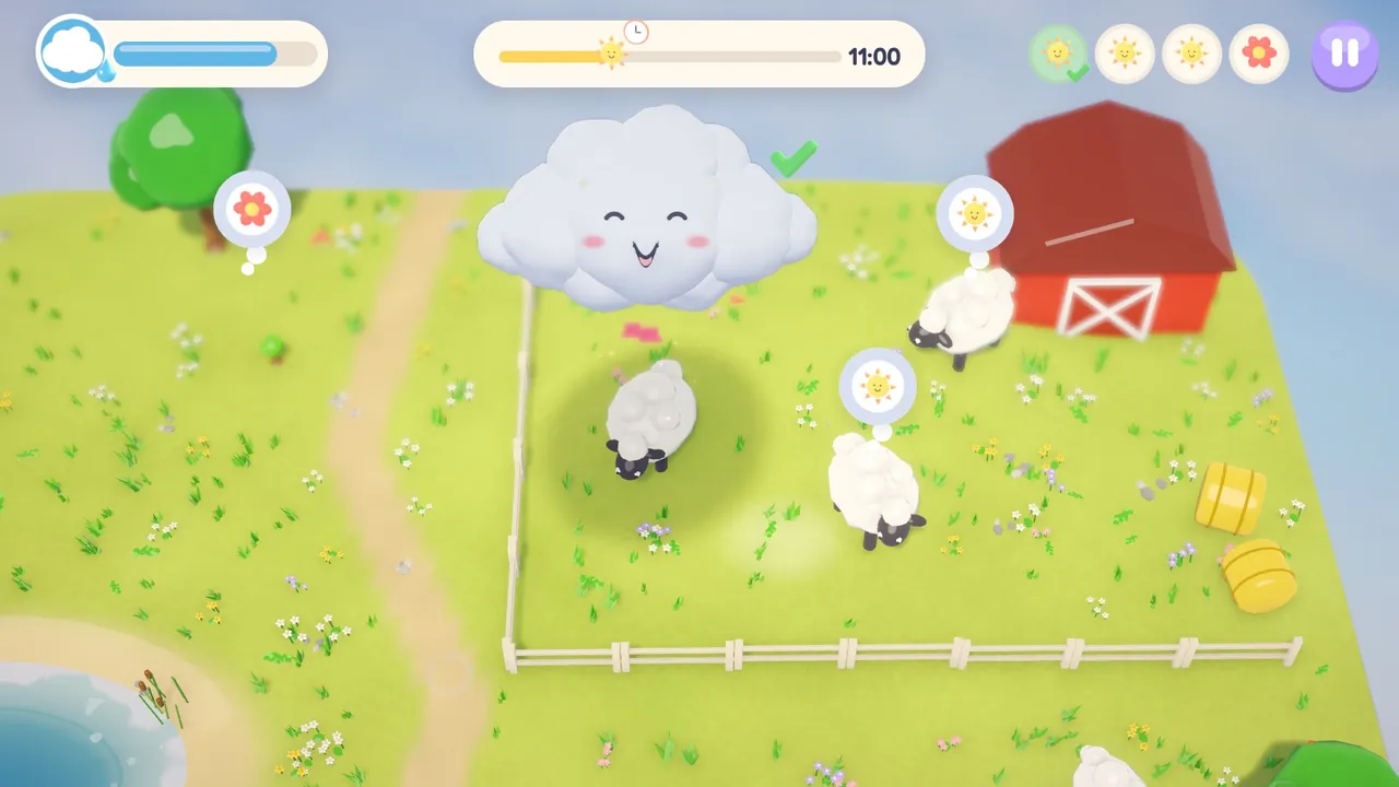 Pip shading a hot sheep.