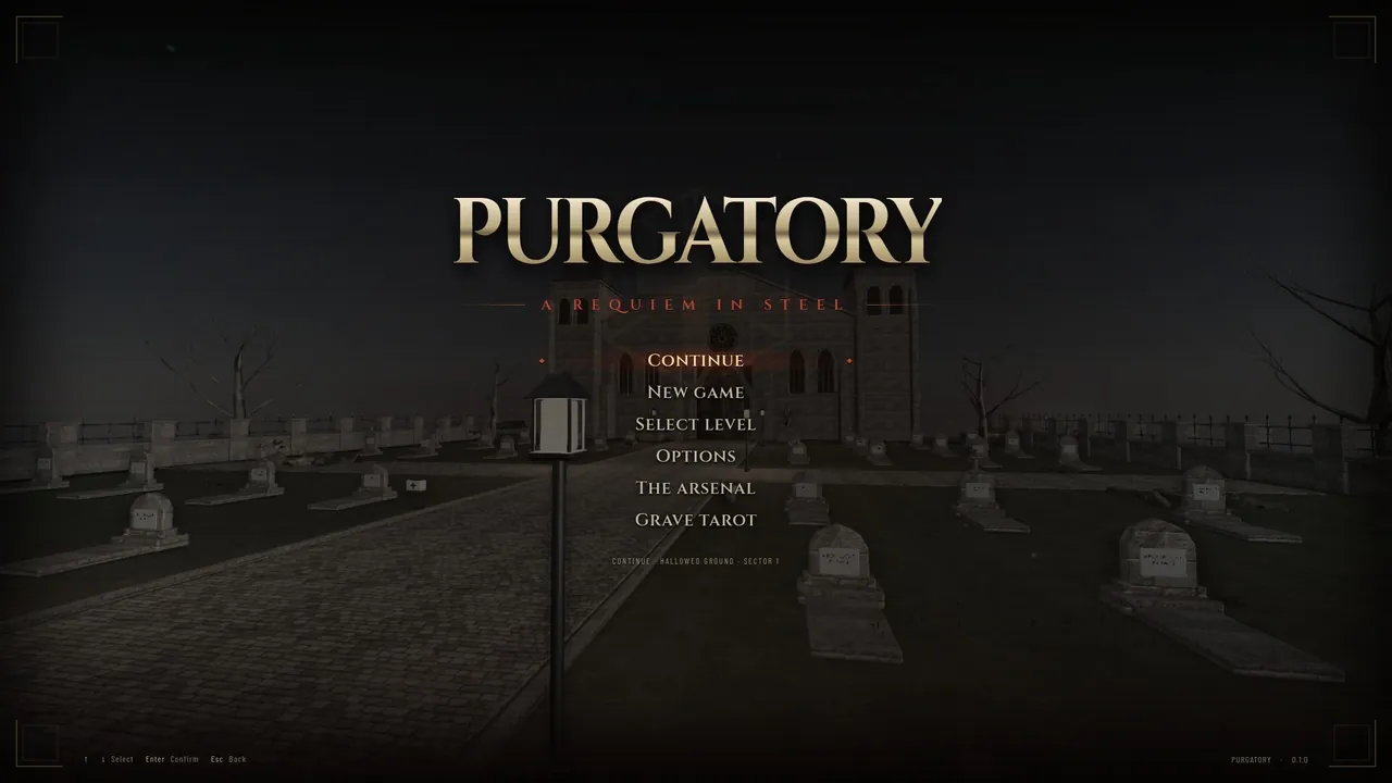Title screen over the moonlit cemetery.