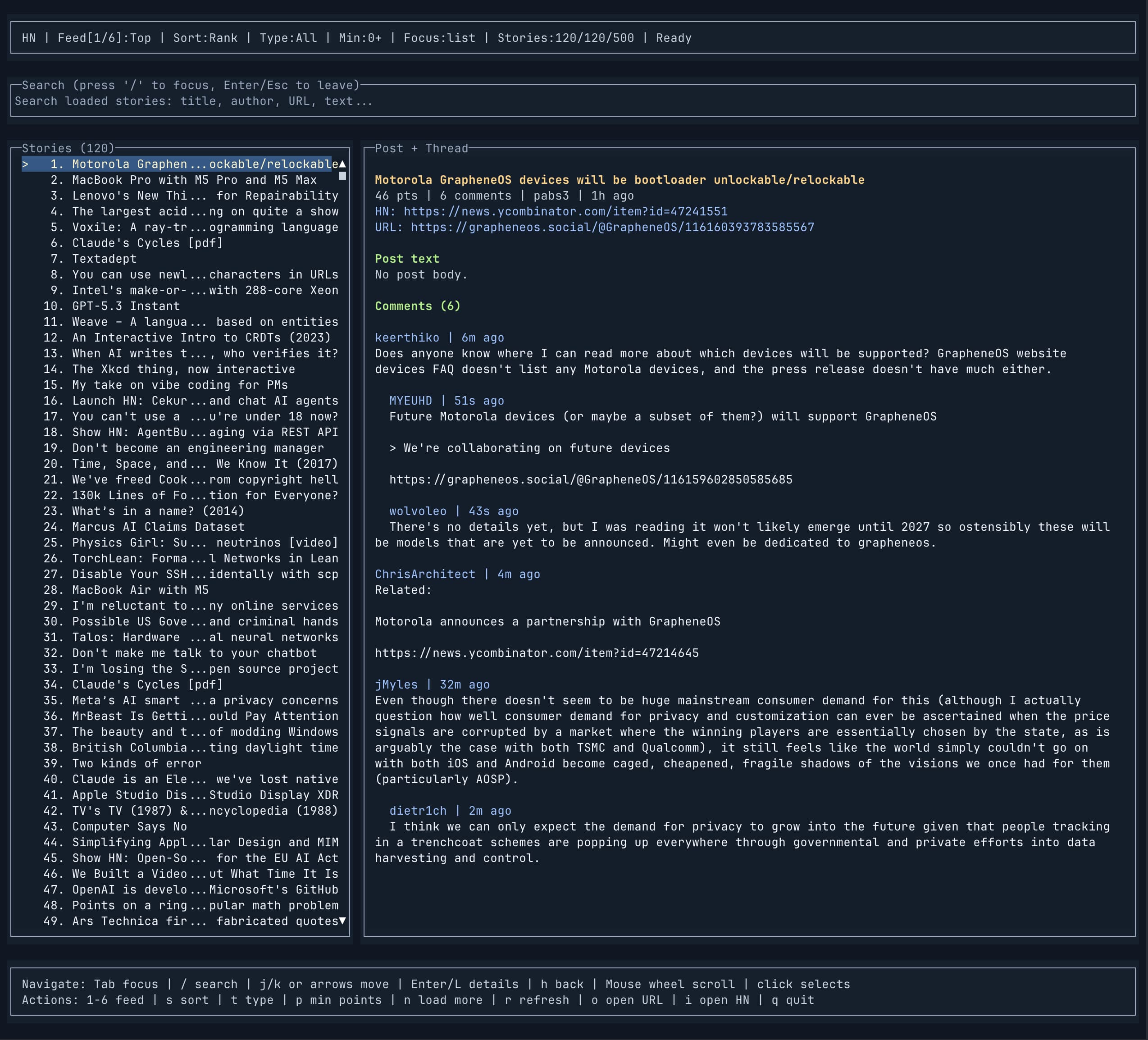 Week 3: hackernews-tui
