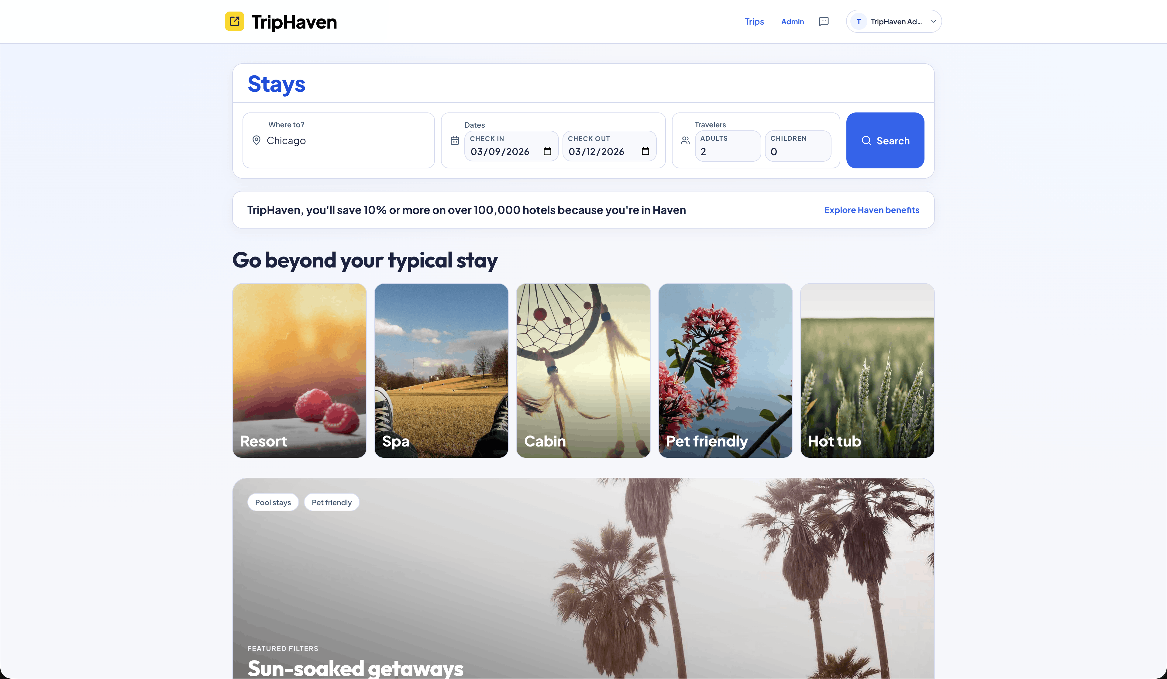 Week 3: TripHaven prototype